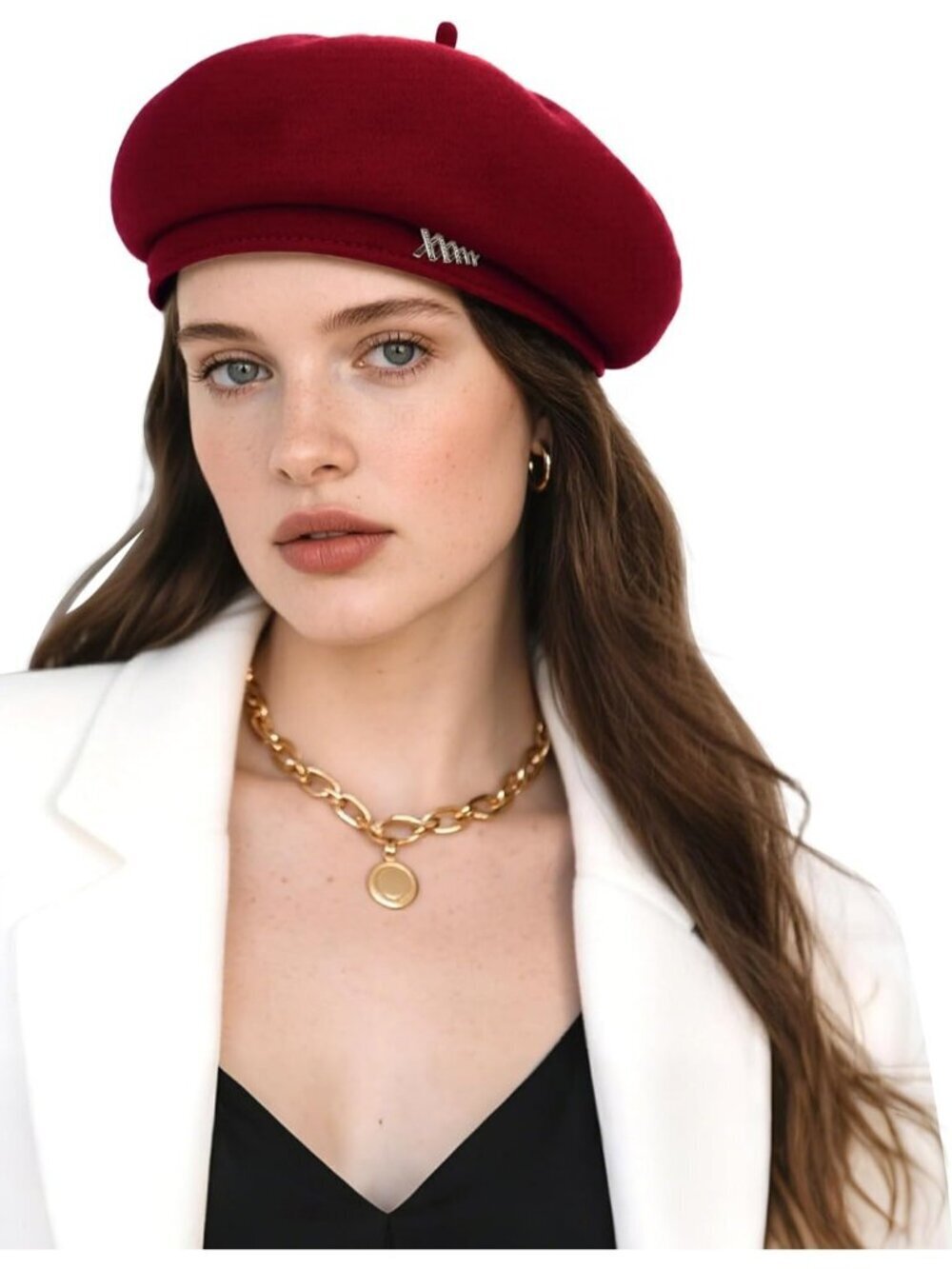 Women's French Wool Hats Fashion Solid Color Ladies Beret Caps Red